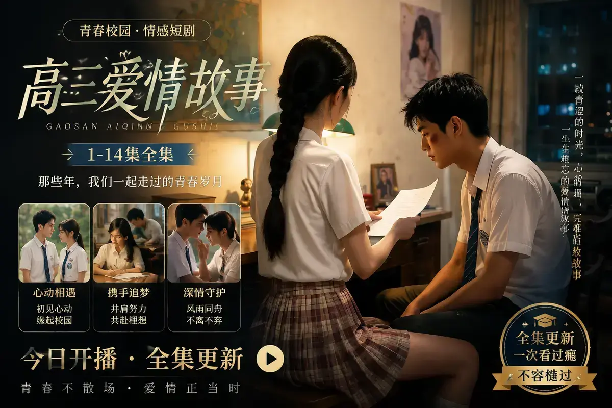 AI短剧高三爱情故事高清完整版-林澈苏晚晴校园恋曲初见心动误会虐心毕业告白-中字无删减版在线观看